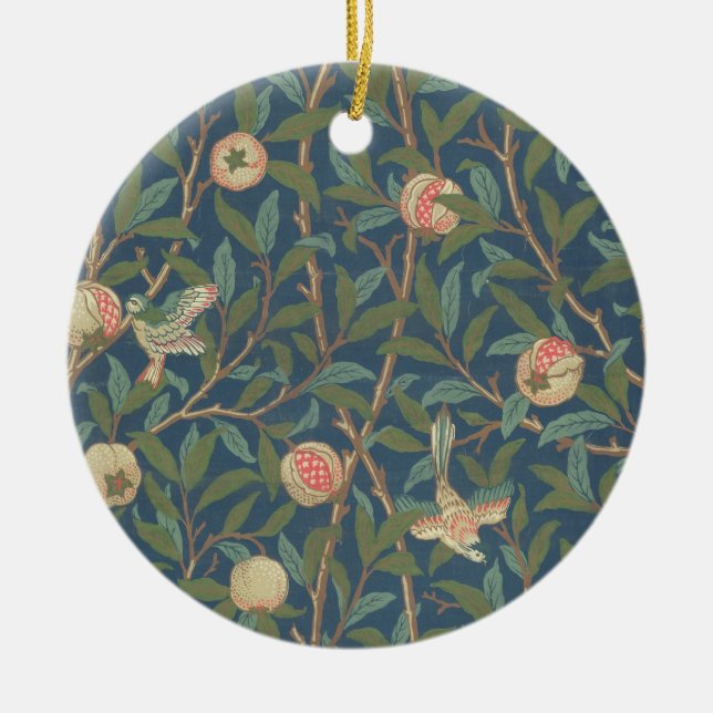 "Fågel- och Pomegranate" tapetdesign, utskrivavet Julgransprydnad Keramik (Framsidan)