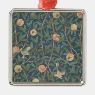 "Fågel- och Pomegranate" tapetdesign, utskrivavet Julgransprydnad Metall