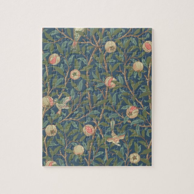 "Fågel- och Pomegranate" tapetdesign, utskrivavet Pussel (Vertikal)