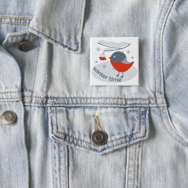 Fågel och röda rågbär knapp (In Situ)