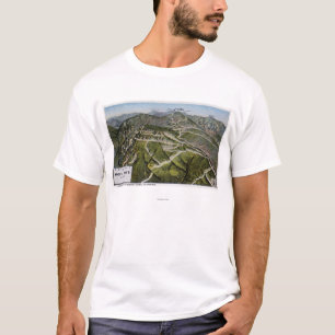 Fågel öga beskådar av berg tee shirt