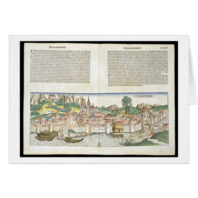 Fågel öga beskådar av Constance från Nuremberg Ch Hälsningskort (Framsidan Horizontal)