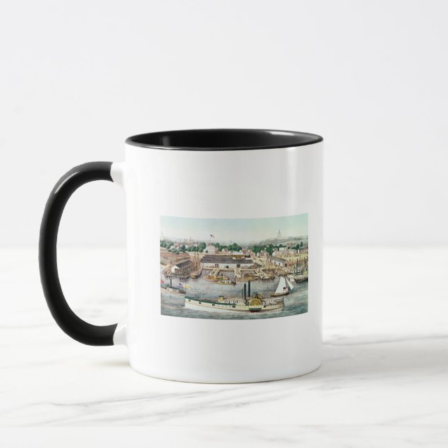 Fågel öga beskådar av den sjätte gatahamnplatsen mugg (Vänster)