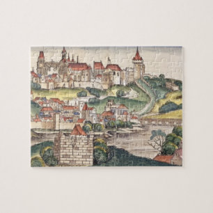 Fågel öga beskådar av Prague från Nuremberg Ch Pussel