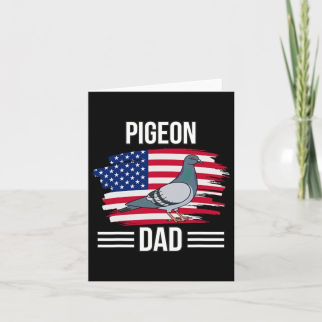 Fågel Oss Flagga 4:e Juli Fars Dag Duva Pappa  Kort (Framsida)