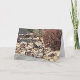 Fågel på det Sten-mappade hälsningskortet Kort