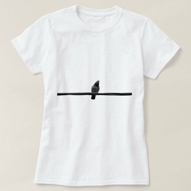 fågel på en binda t-shirt (Design framsida)