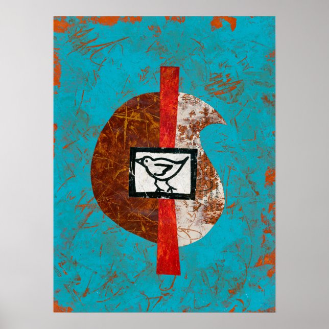 Fågel på en hike Poster väggkonst (Framsidan)