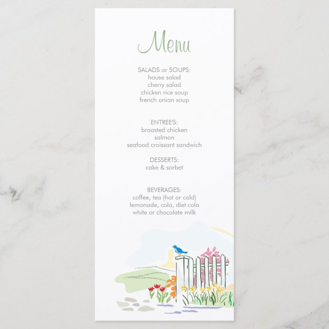 Fågel på en stängslesmeny meny (Framsida)