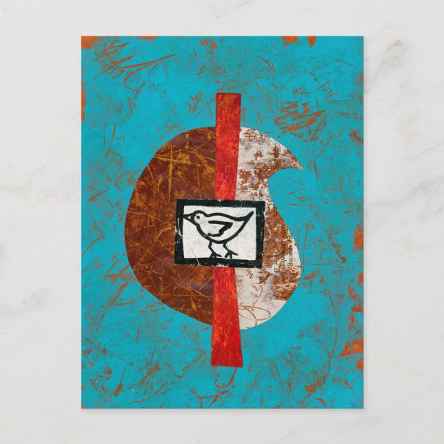 Fågel På En Vandring Postkort Vykort (Framsida)