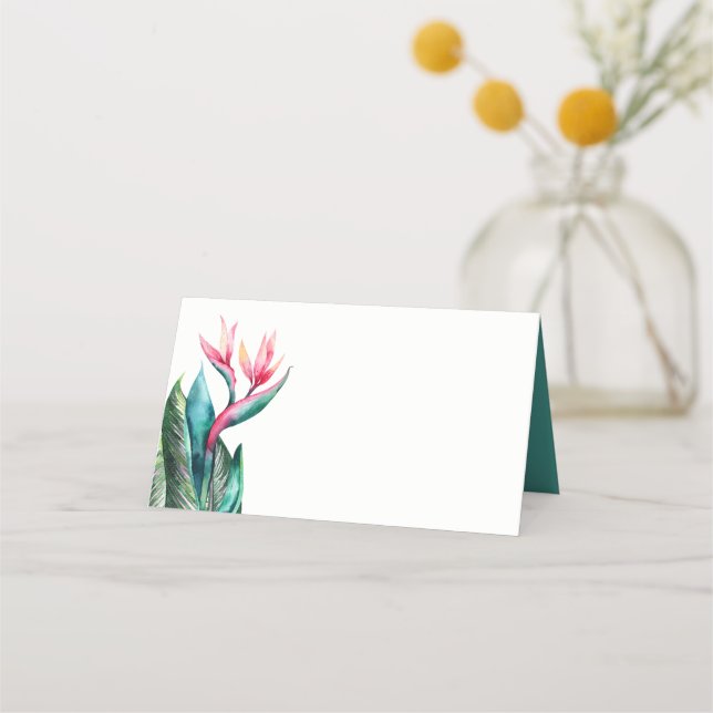 Fågel på fallskärm Tropical Blank Place Cards Placeringskort (Framsida)