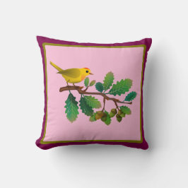 Fågel på Gren-naturinspirerad Dekorativ kudde