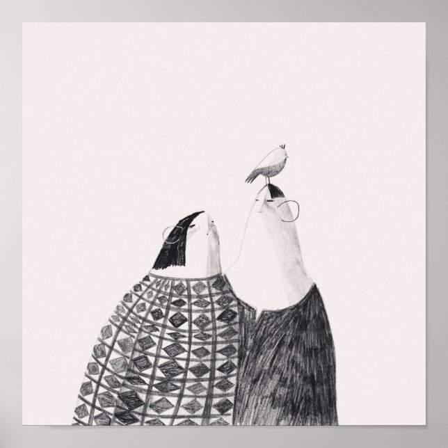 Fågel på huvudet poster (Framsidan)