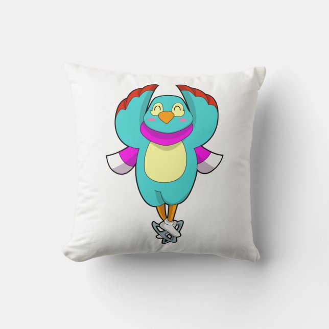 Fågel på isfärrocka med isskiffer.PNG Kudde (Framsida)