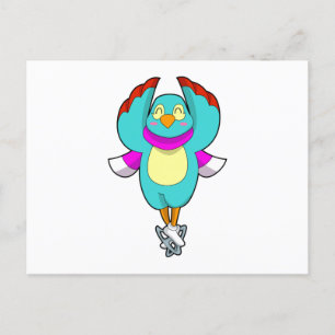 Fågel på isfärrocka med isskiffer.PNG Vykort