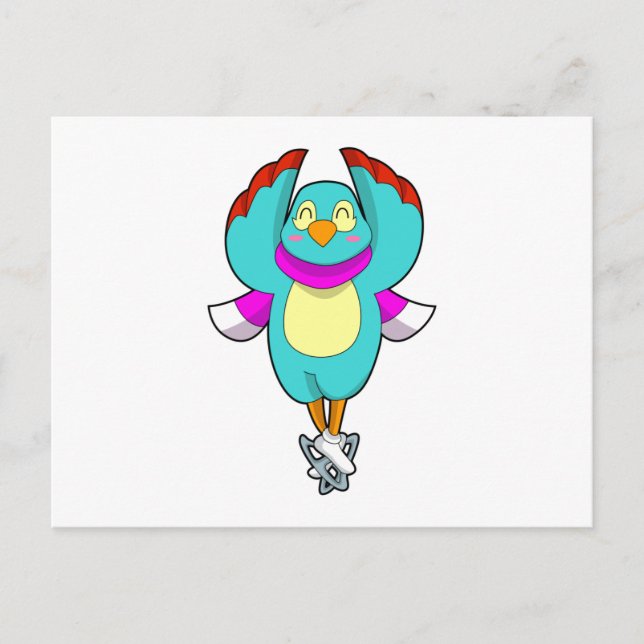 Fågel på isfärrocka med isskiffer.PNG Vykort (Framsida)