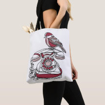 Fågel på telefon Totebag