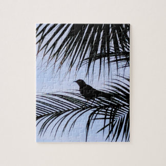 Fågel Palm Silhuett Pussel