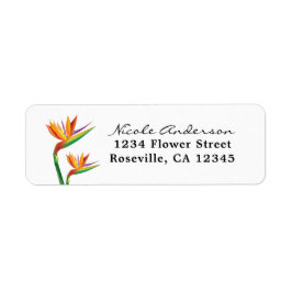 Fågel Paradis Tropiska Bröllopsadressetiketter Returadress Etikett