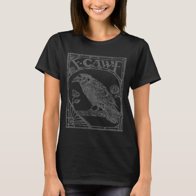 Fågel Raven Kråka F Krax F Slogan Grafisk  T Shirt (Framsida)