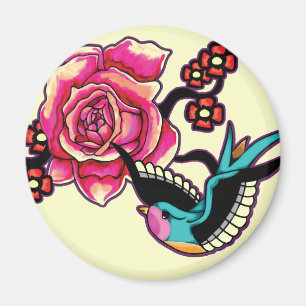 Fågel & rosa magnet