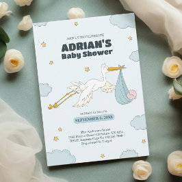 Fågel som bär kute Kid Det är en pojkinbjudan Inbjudningar