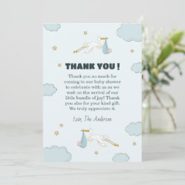 Fågel som bär söt unge Det är en pojke Tack Kort