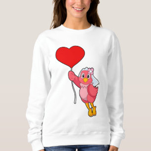 Fågel som brud med slöja & hjärtballong t shirt