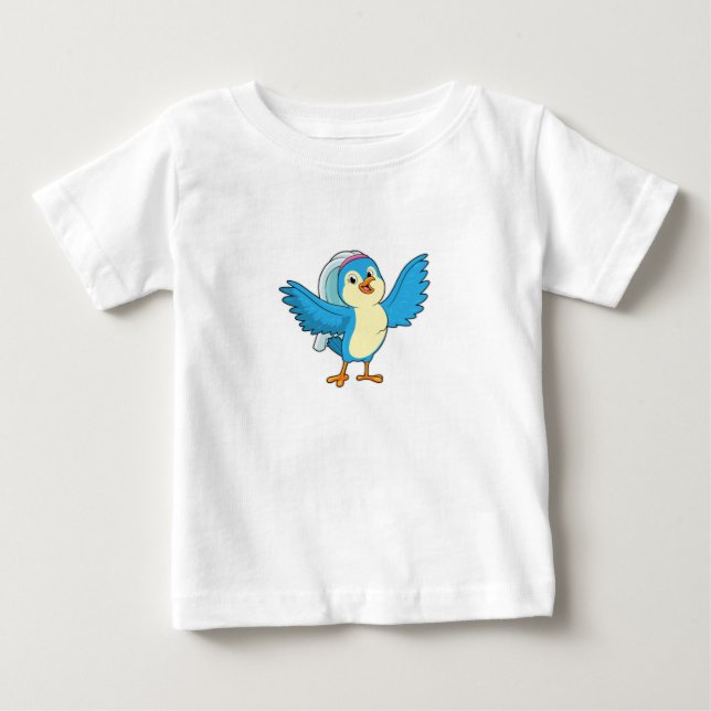 Fågel som brud med slöja t shirt (Framsida)