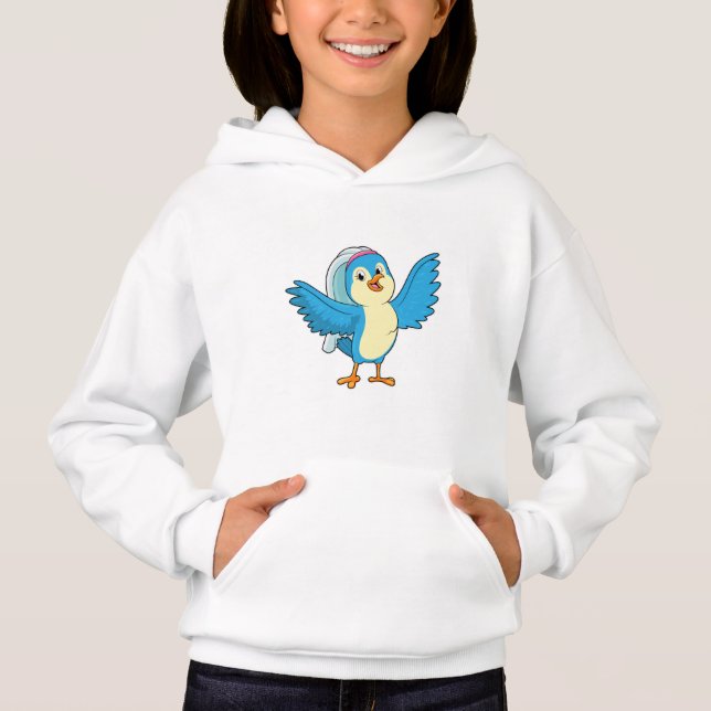 Fågel som brud med slöja t shirt (Framsida)