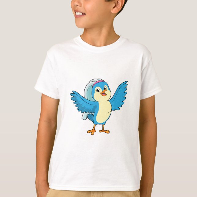 Fågel som brud med slöja t shirt (Framsida)