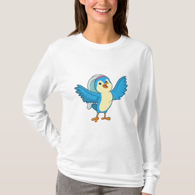 Fågel som brud med slöja t shirt (Framsida)