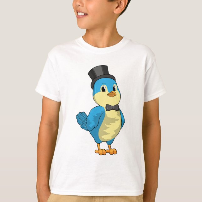 Fågel som brudgumme med band t shirt (Framsida)