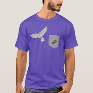 Fågel som når Mask i Fake Pocket Funny Bird g T Shirt