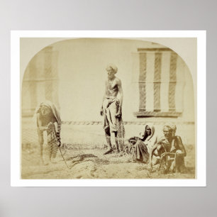 Fågel-Stoppare låg kast Hindus i Delhi, 19th cen Poster