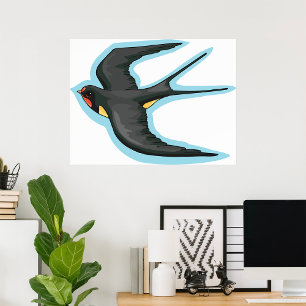 Fågel under flygning poster