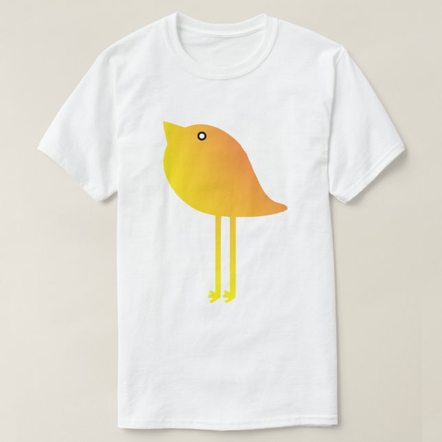 Fågel Vektor Gul T Shirt (Design framsida)