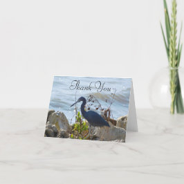 Fågel vid Lilla Blue Heron Bird Älskare Tack Kort