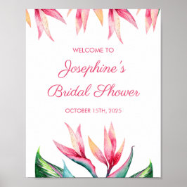 Fågel vid Möhippan för tropisk vattenfärg i Paradi Poster