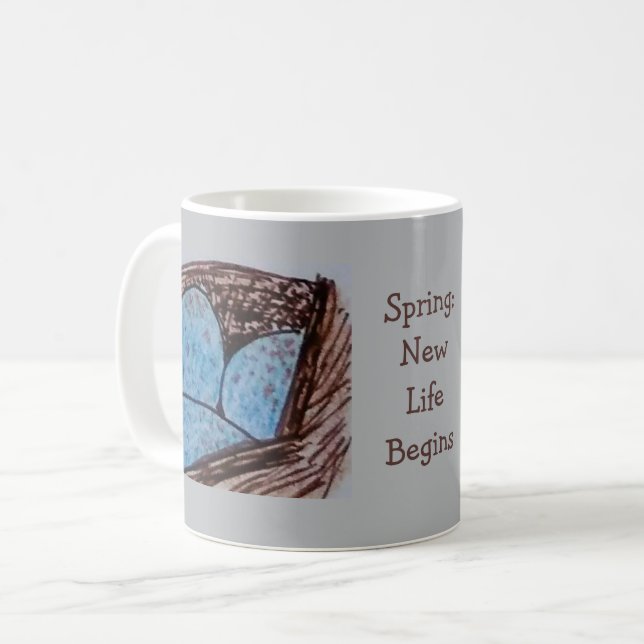 Fågelägg - Våren Nytt Liv Börjar Kaffemugg (Framsida vänster)