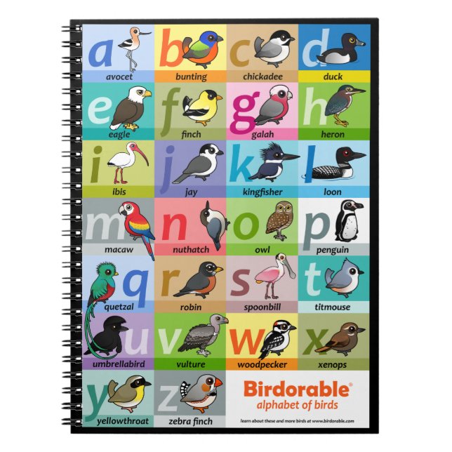 Fågelalfabet Anteckningsbok (Framsidan)