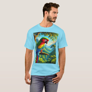 Fågelälskare Macaw Papegoja Blå T-Shirt