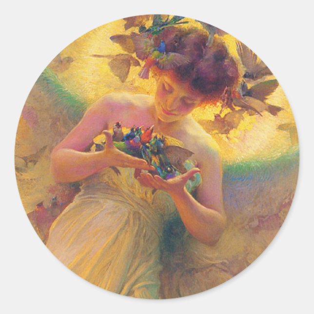 Fågelängeln Runt Klistermärke (Framsida)