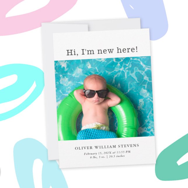 Fågelannonsering för Cute Baby-foto Meddelande (Skapare uppladdad)