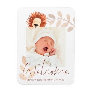 Fågelannonsering för Cute Lejon Baby Photo Keepsak Magnet