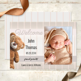 Fågelannonsering för foto från Cute Bear Baby Meddelande