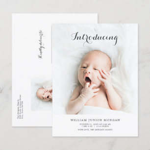 Fågelannonsering introduktion av det nyfödda Baby Vykort