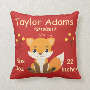 Fågelannonsering om Cute Woodland Fox Baby Kudde