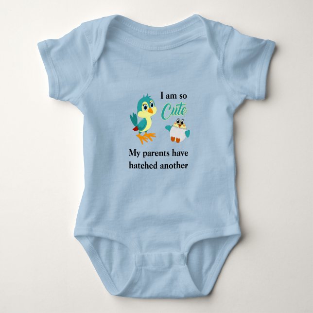 Fågelannonsering om Syskon Joke Baby T Shirt (Framsida)
