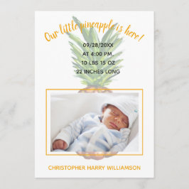 Fågelannonsering om tropisk ananas i Baby Meddelande